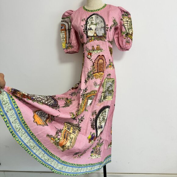 Alemais Monte printed flax midi dress - Picture 7 of 12